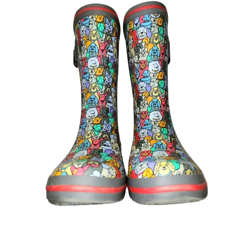 Skechers Bob's Rain Check April Showers Dog Print Waterproof Rain Boots Size 6